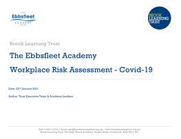 The Ebbsfleet Academy Workplace Risk Assessment - Covid-19