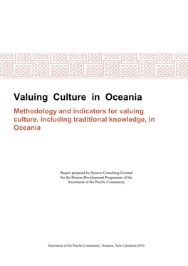 Valuing Culture in Oceania