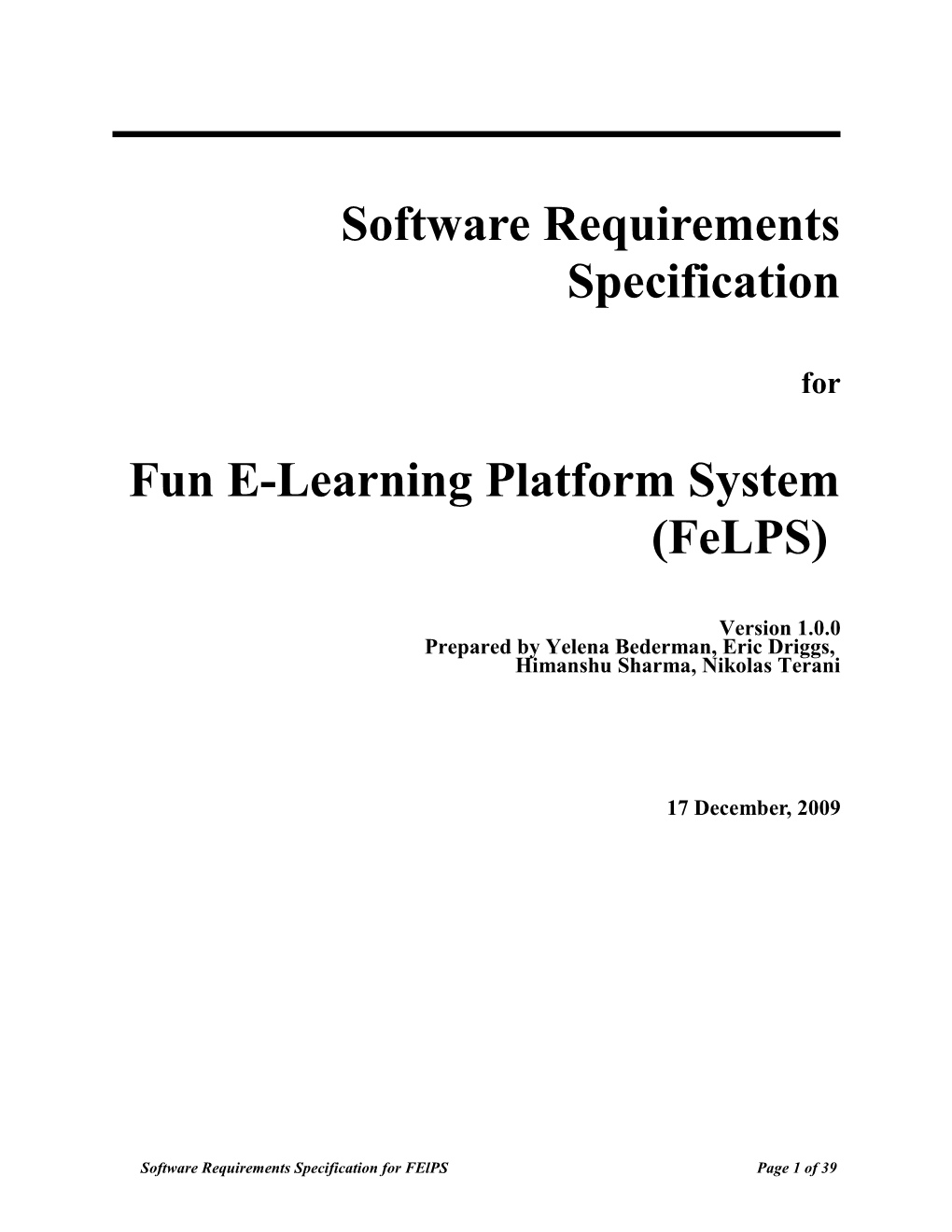 SRS for Cafeteria Ordering System