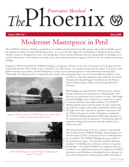 Preservation Maryland Phoenix: "Modernist Masterpiece in Peril"