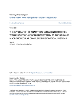 The Application of Analytical Ultracentrifugation with Fluorescence Detection System to the Study of Macromolecular Complexes in Biological Systems