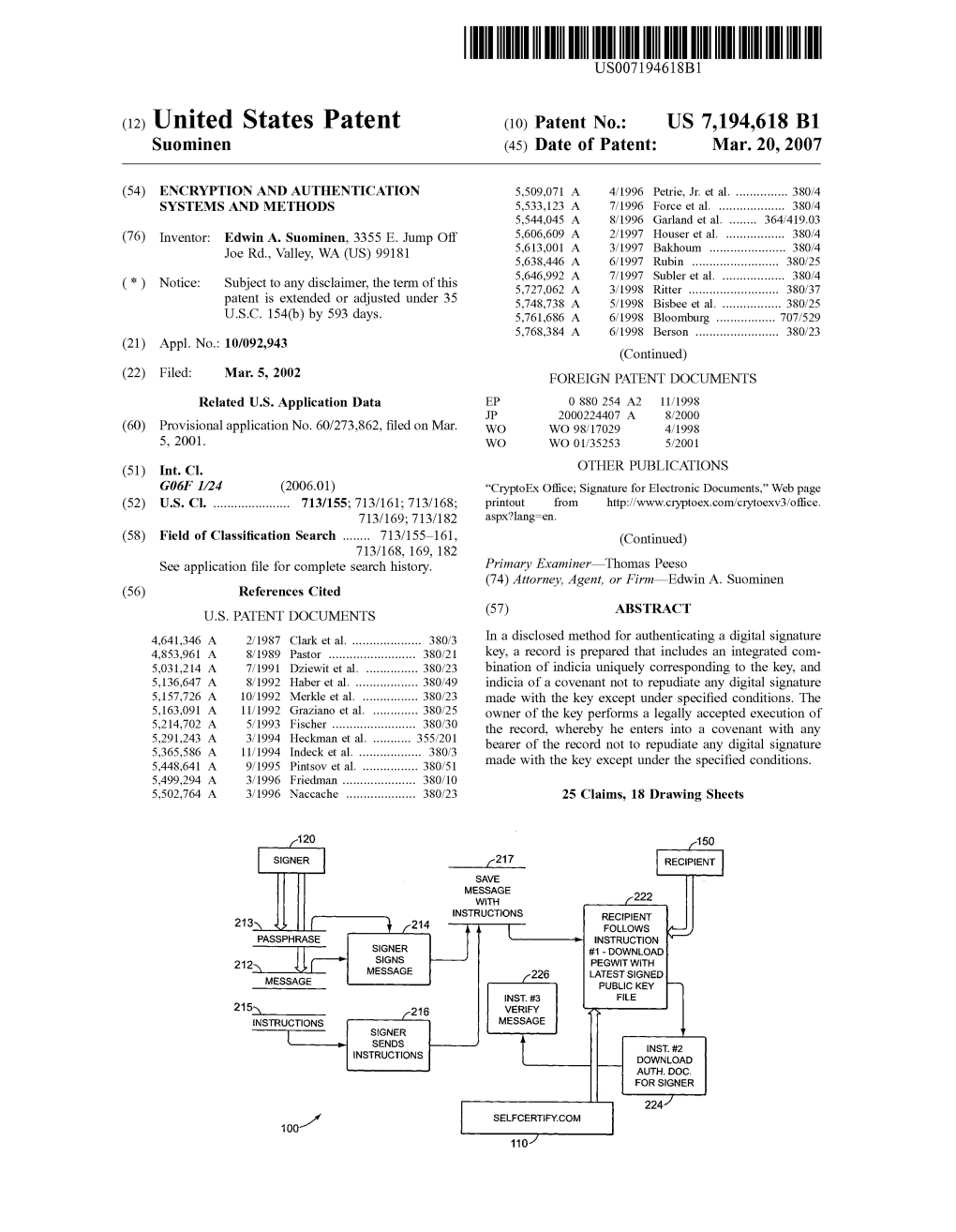 United States Patent (10) Patent No.: US 7,194.618 B1 Suominen (45) Date of Patent: Mar