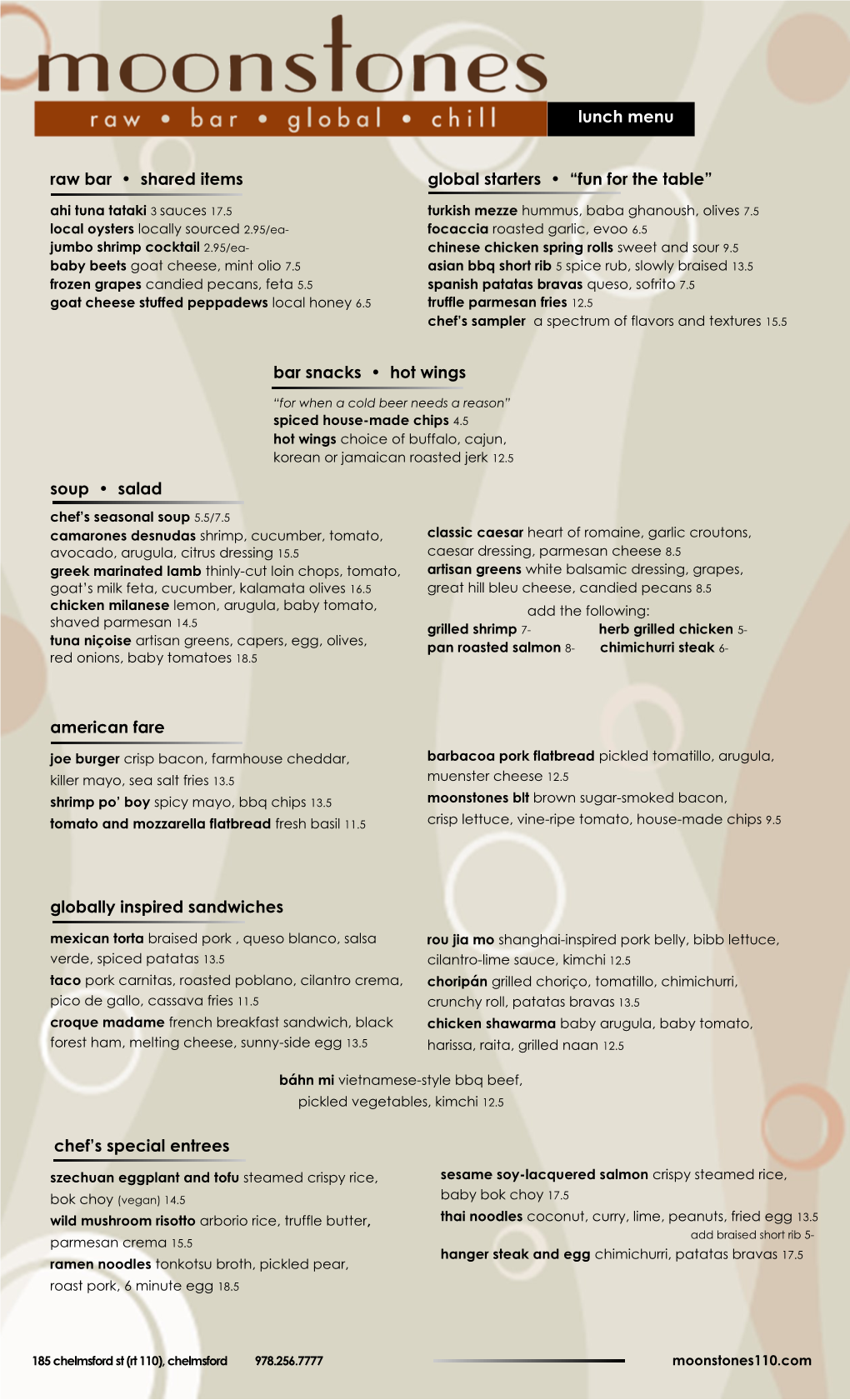 Lunch Menu Fall 15