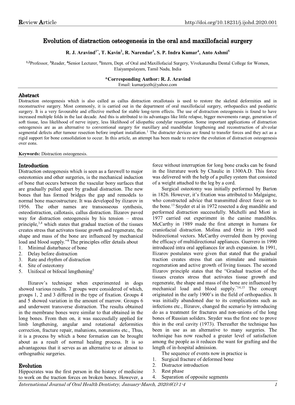 Evolution of Distraction Osteogenesis in the Oral and Maxillofacial Surgery