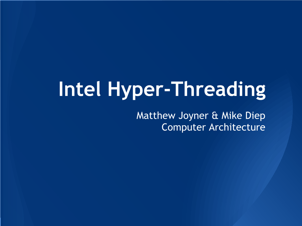 Intel Hyper-Threading