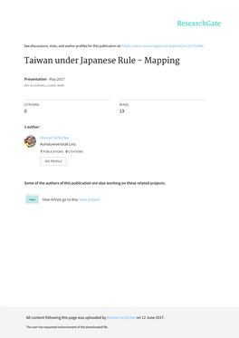 Taiwan Under Japanese Rule - Mapping