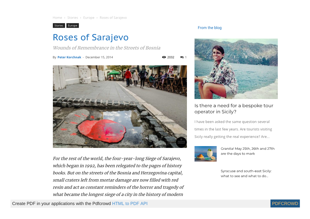Roses of Sarajevo
