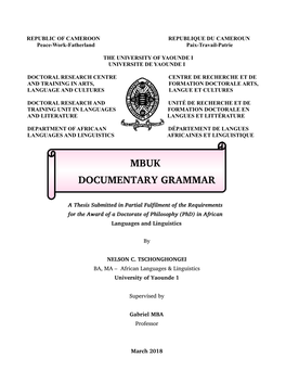 Mbuk Documentary Grammar