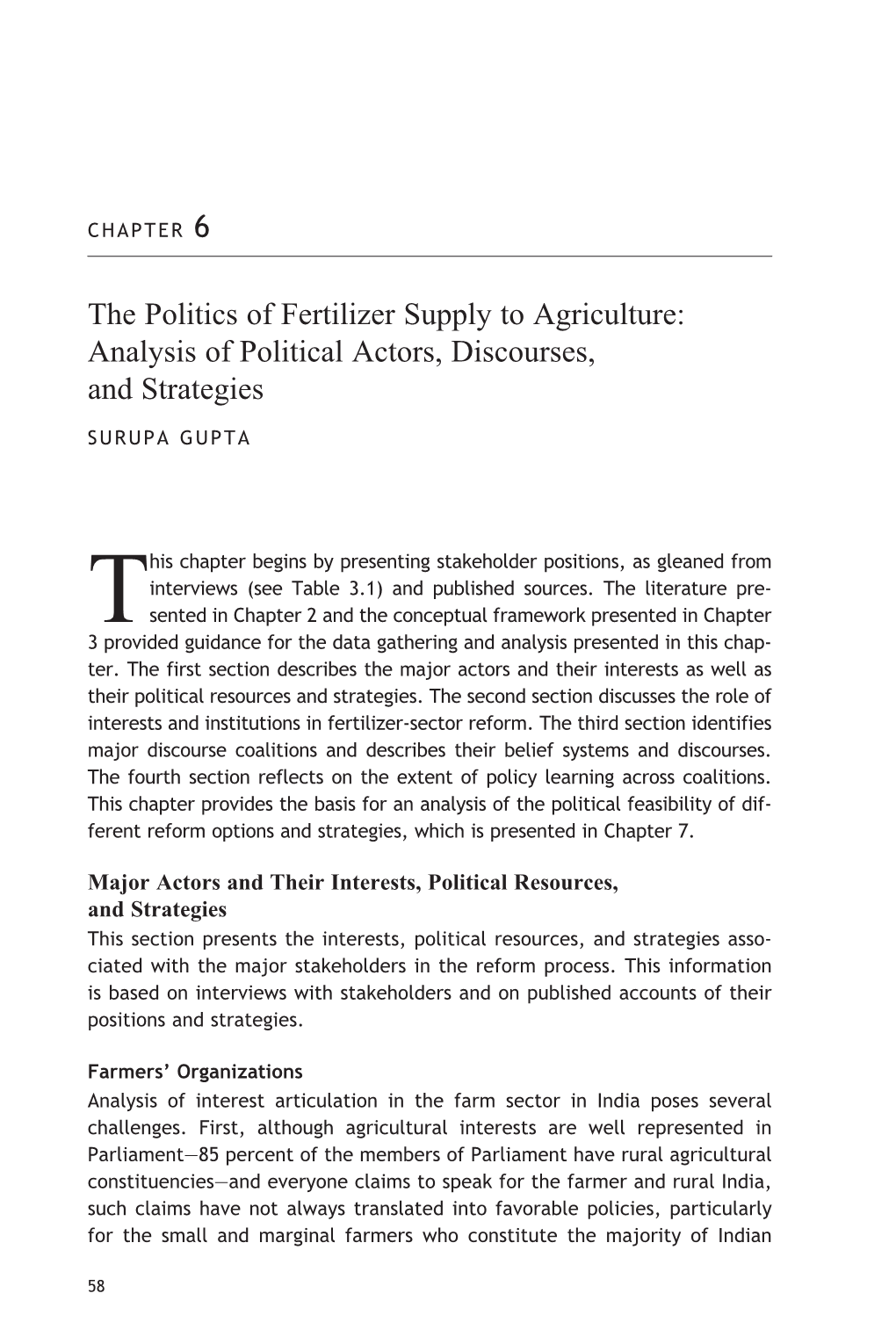 The Political Economy of Agricultural Policy Reform