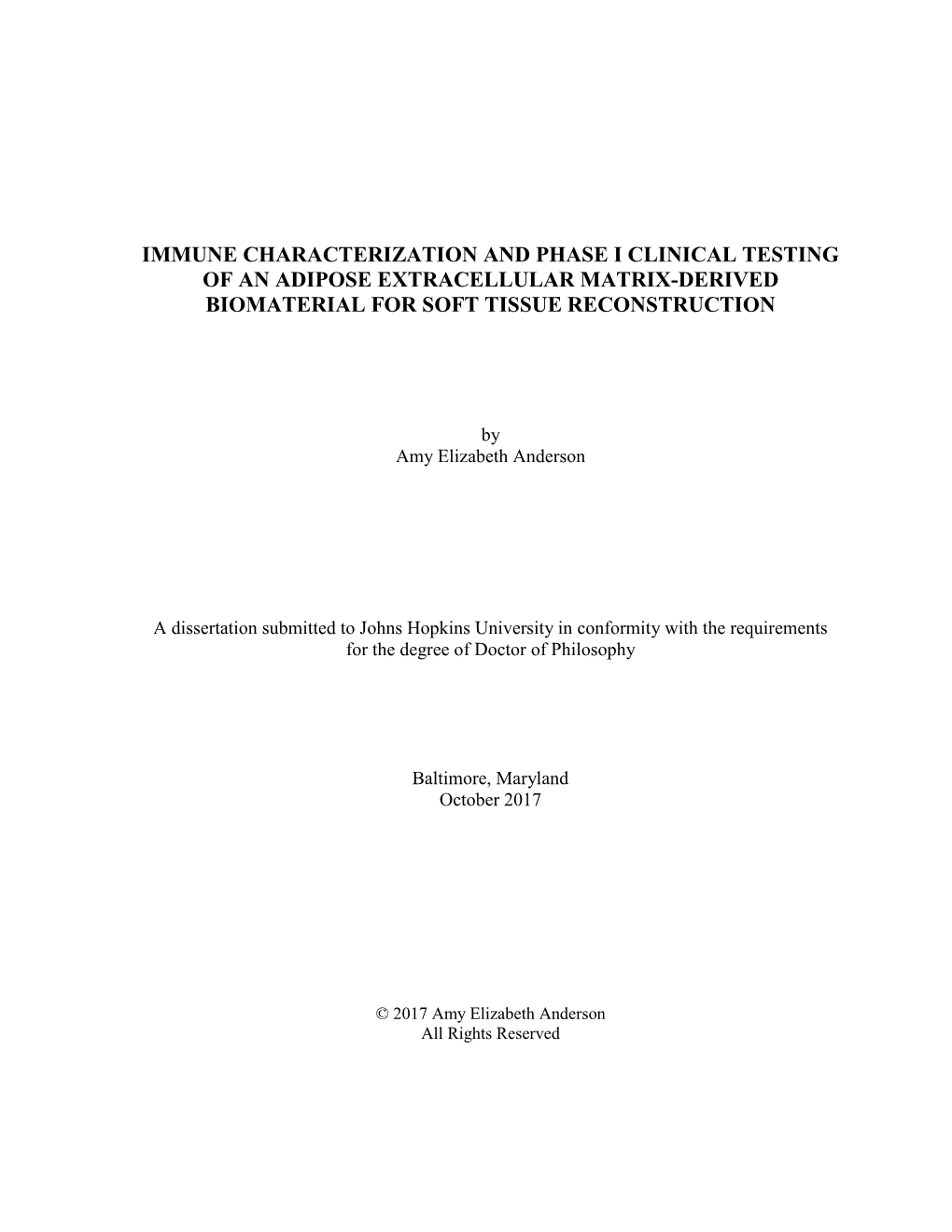 Immune Characterization and Phase I Clinical Testing of an Adipose Extracellular Matrix-Derived Biomaterial for Soft Tissue Reconstruction