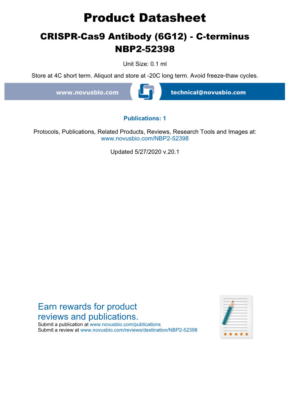 Product Datasheet CRISPR-Cas9 Antibody