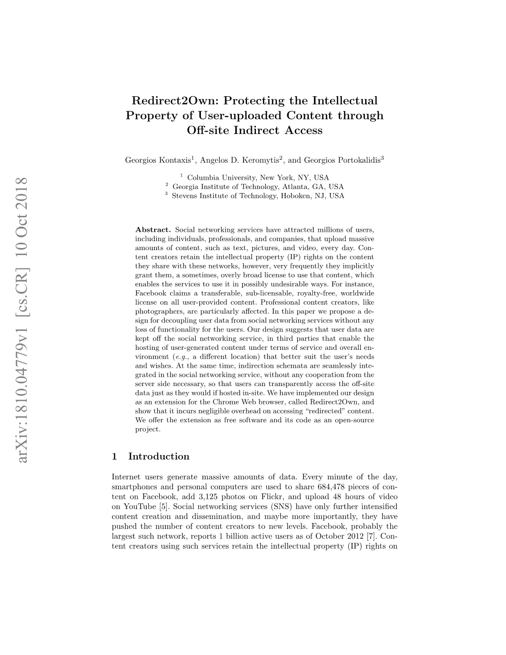 Arxiv:1810.04779V1 [Cs.CR] 10 Oct 2018