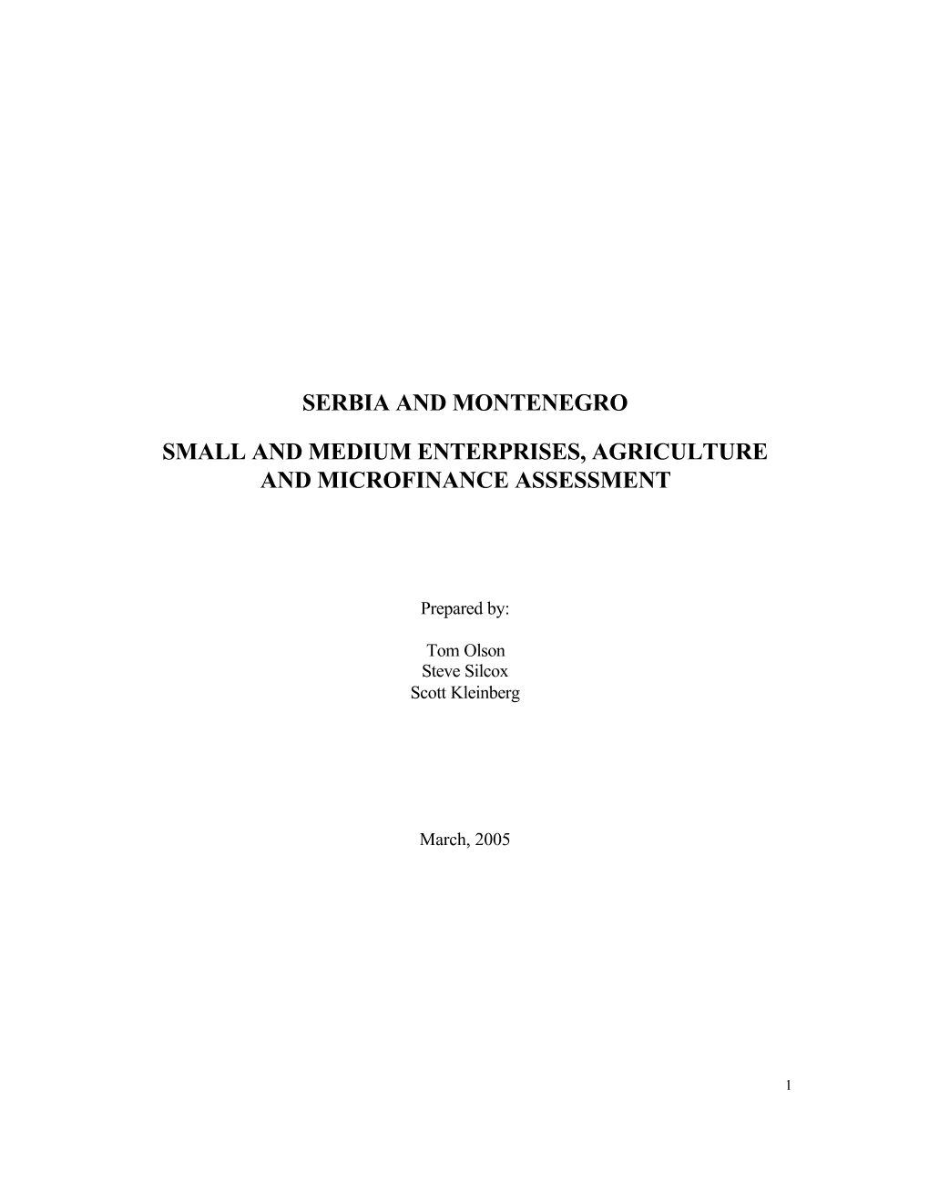 Serbia and Montenegro Small and Medium Enterprises