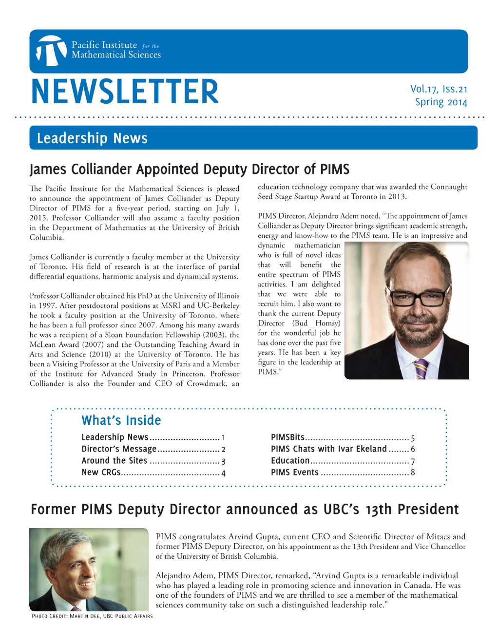 NEWSLETTER Spring 2014