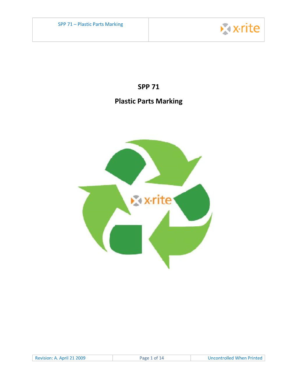 SPP 71 – Plastic Parts Marking