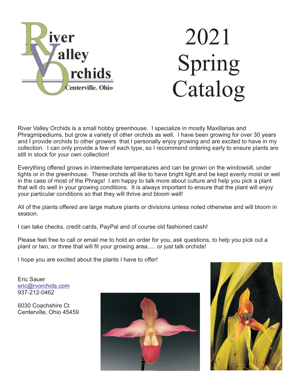 RVO Maxillaria Sale Table Photo Sheets.Cdr