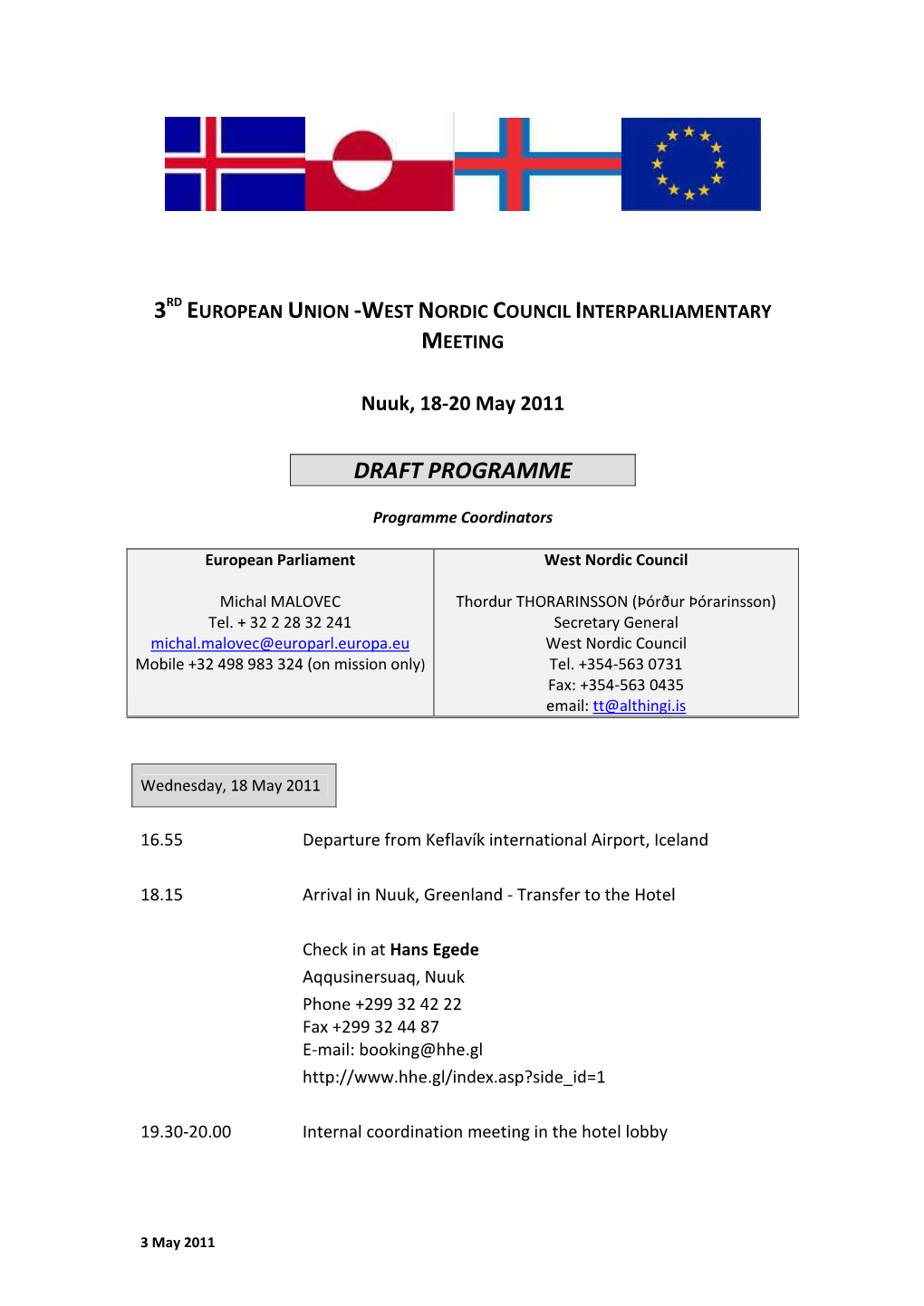 Draft Programme 3Rd EU WNC