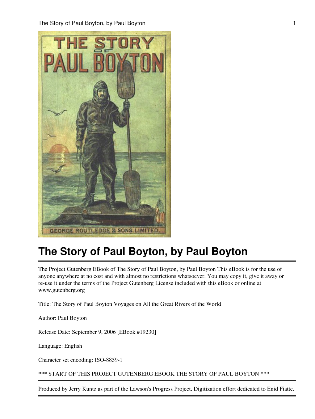 The Story of Paul Boyton, by Paul Boyton 1