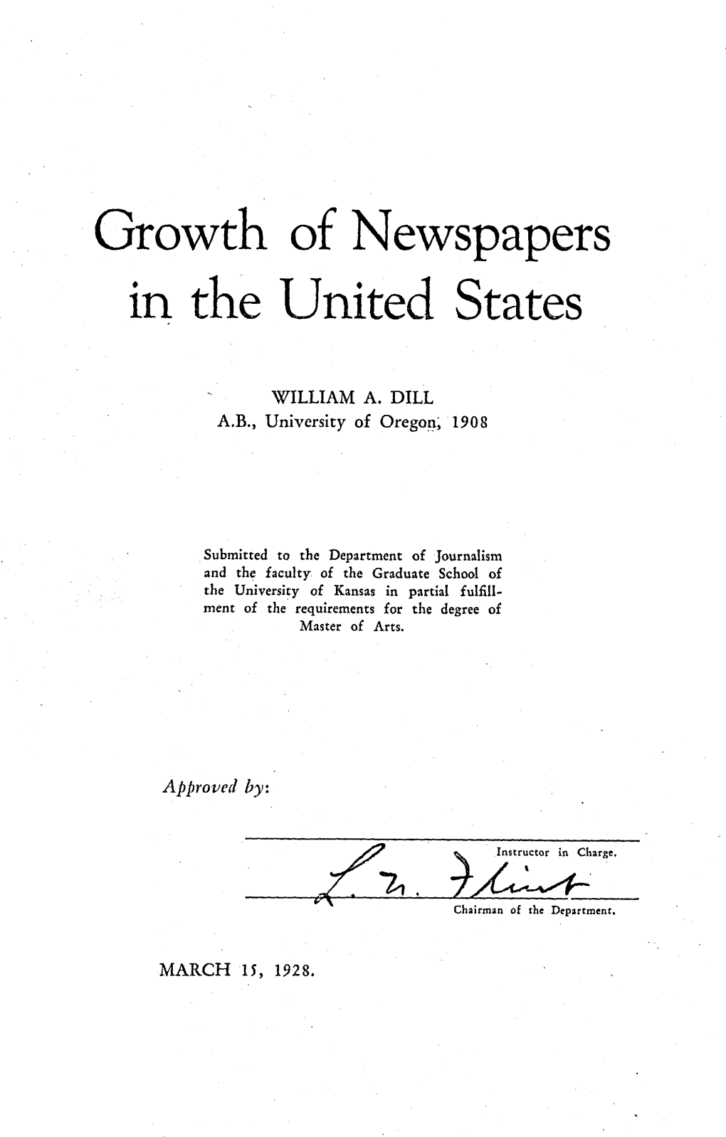 Growth of Newspapers in the United States