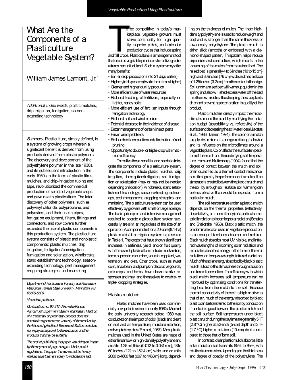 What Are the Components of a Plasticulture Vegetable System?