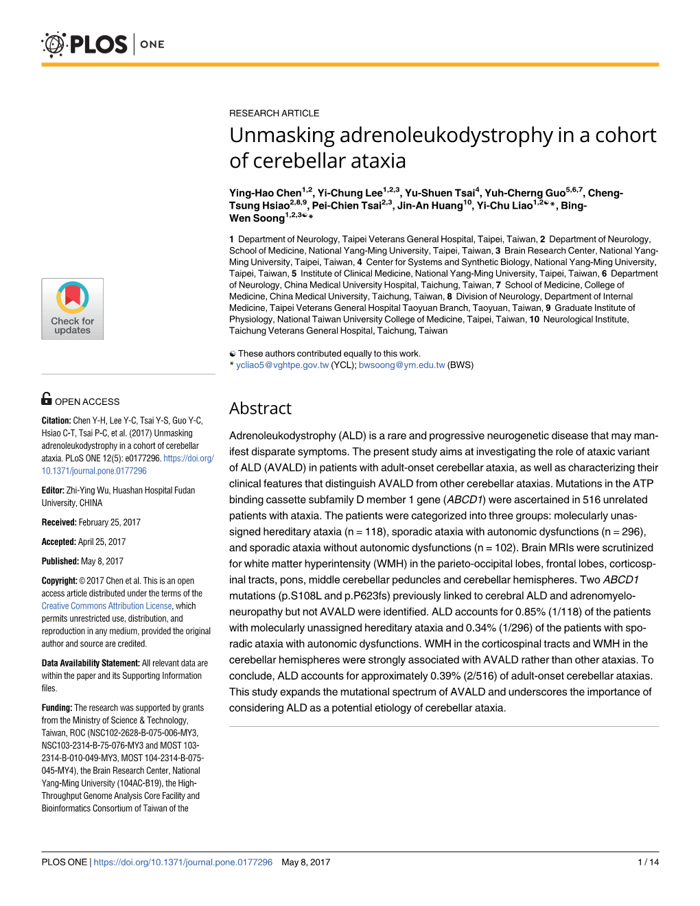 Unmasking Adrenoleukodystrophy in a Cohort of Cerebellar Ataxia
