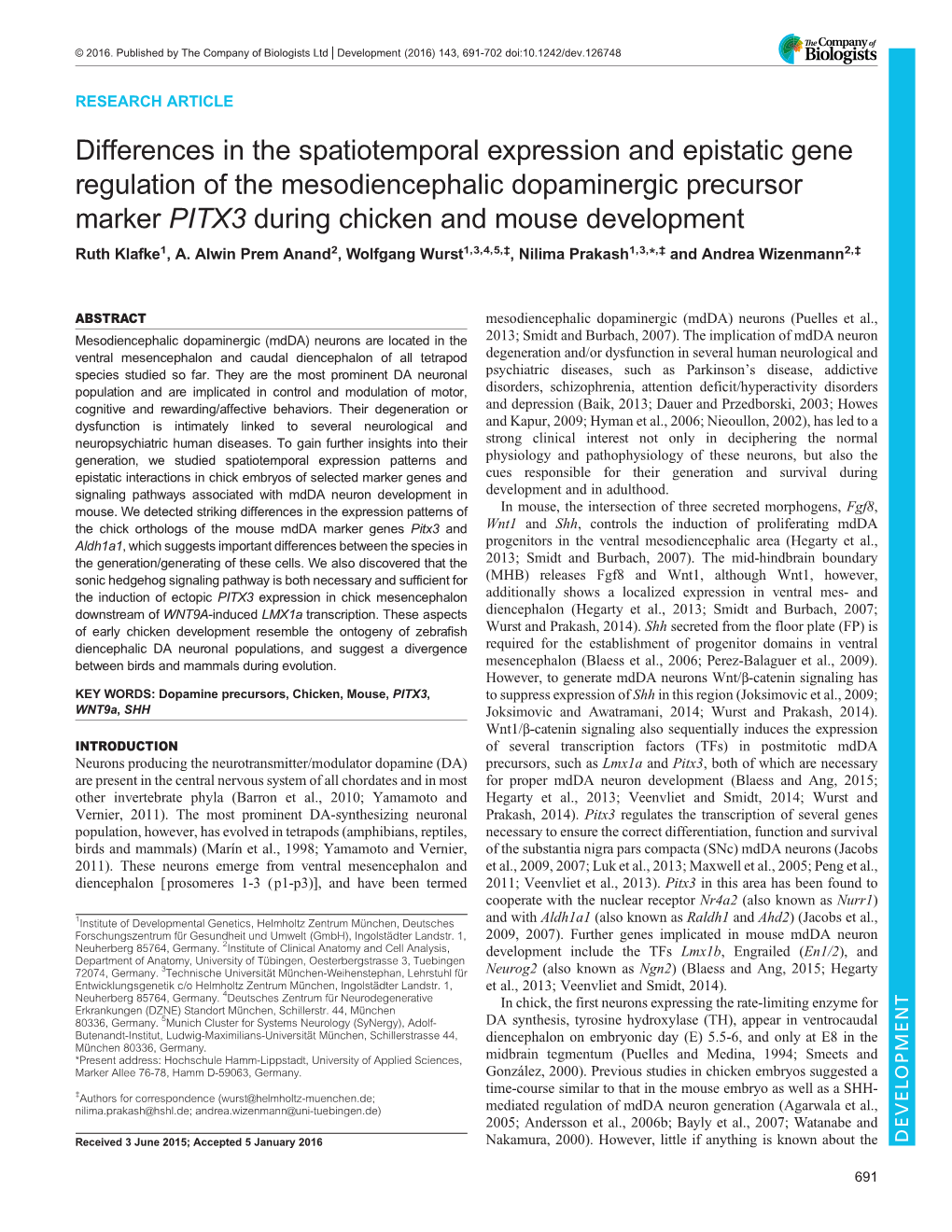 Differences in the Spatiotemporal Expression and Epistatic Gene