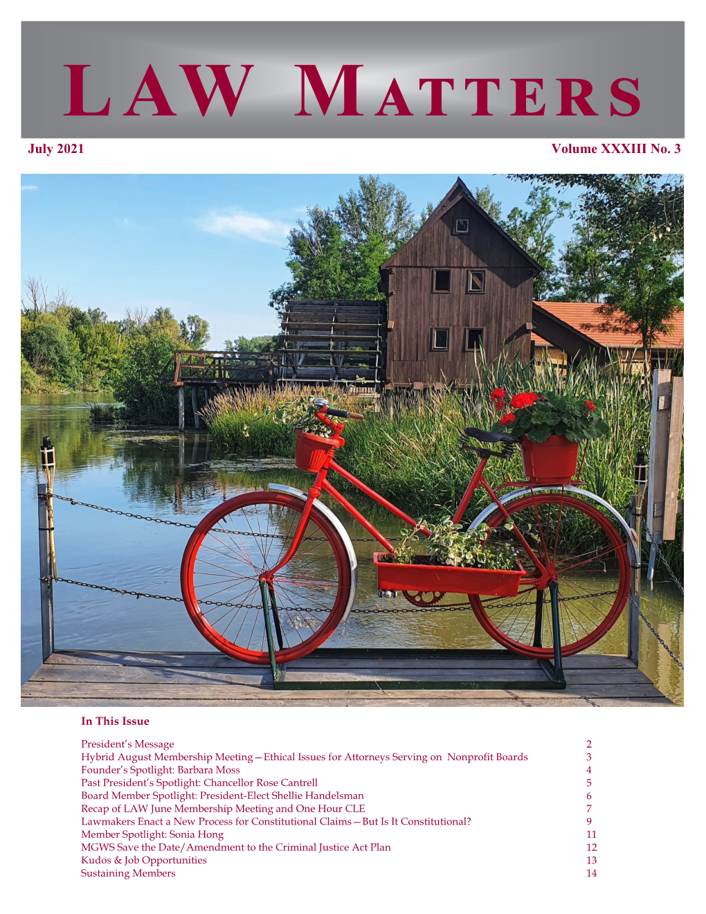 LAW Matters July 2021 Volume XXXIII No