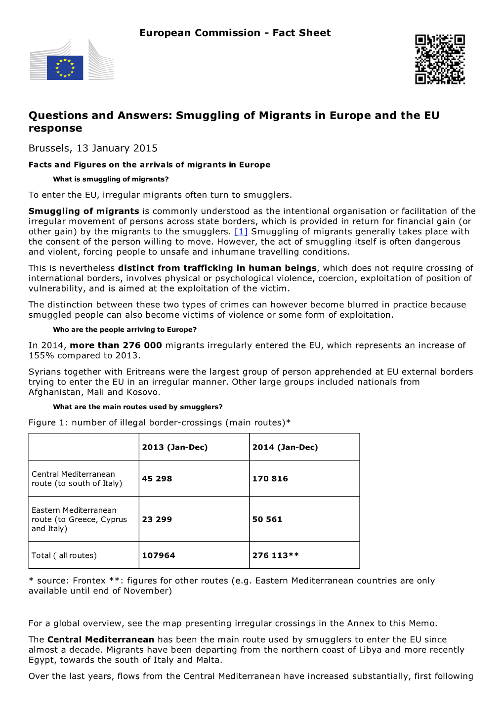 Smuggling of Migrants in Europe and the EU Response