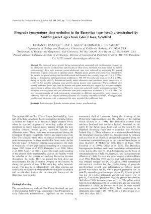 Prograde Temperature–Time Evolution in the Barrovian Type–Locality Constrained by Sm/Nd Garnet Ages from Glen Clova, Scotland