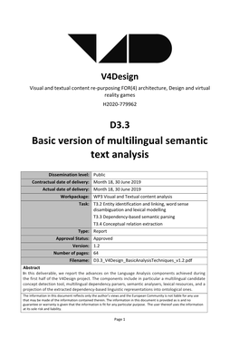 Basic Version of Multilingual Semantic Text Analysis