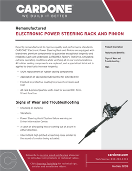 Electronic Power Steering Rack and Pinion