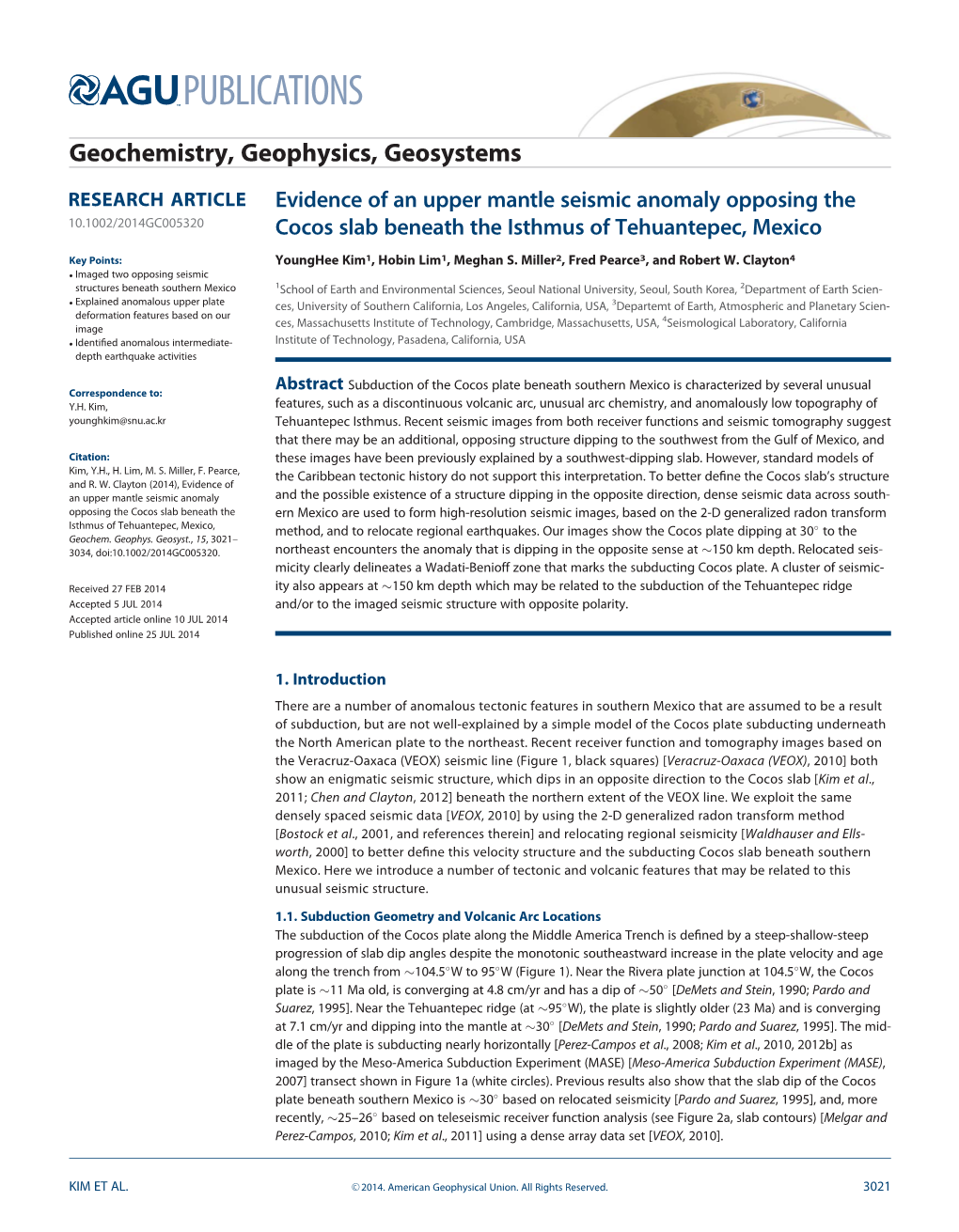 Evidence of an Upper Mantle Seismic Anomaly Opposing the Cocos Slab