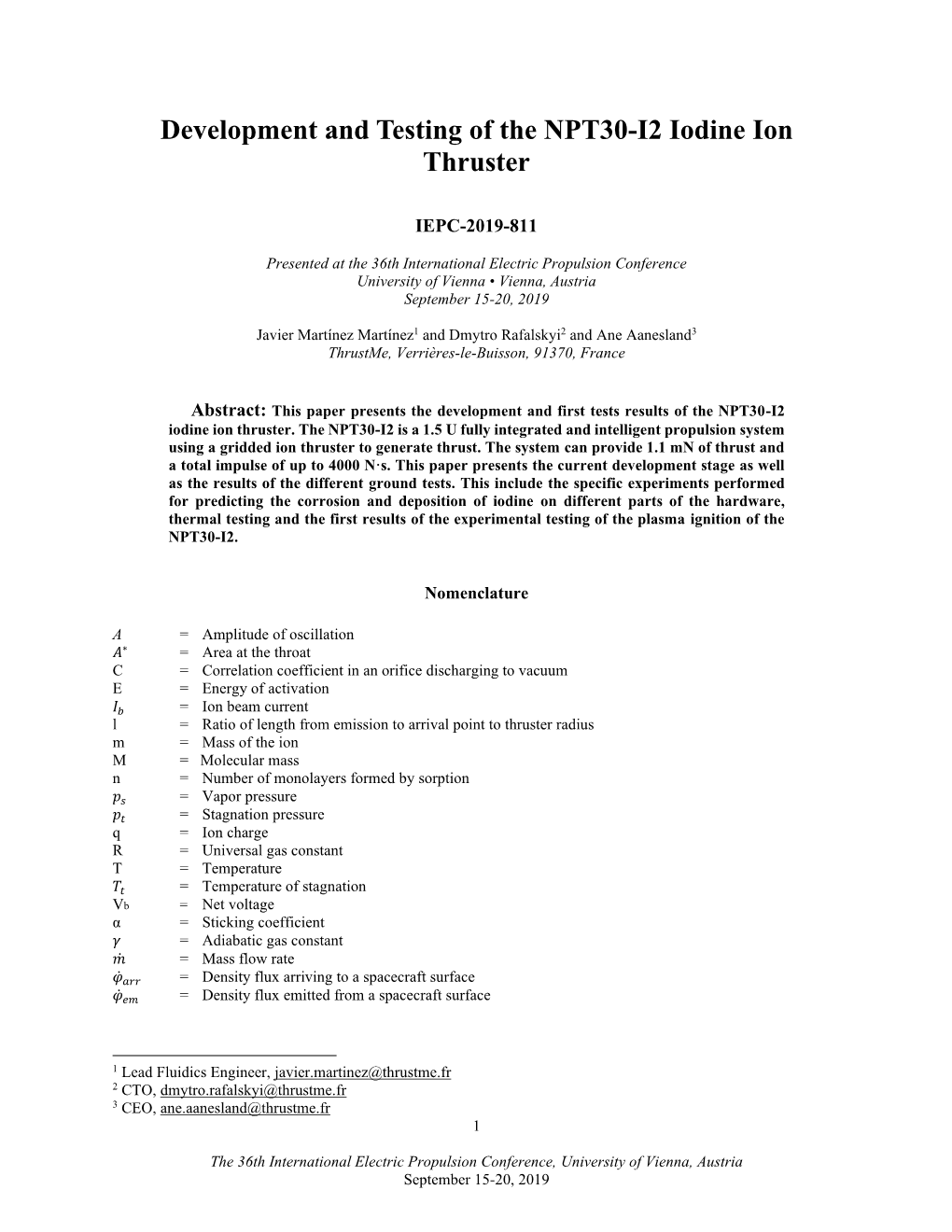 Development and Testing of the NPT30-I2 Iodine Ion Thruster