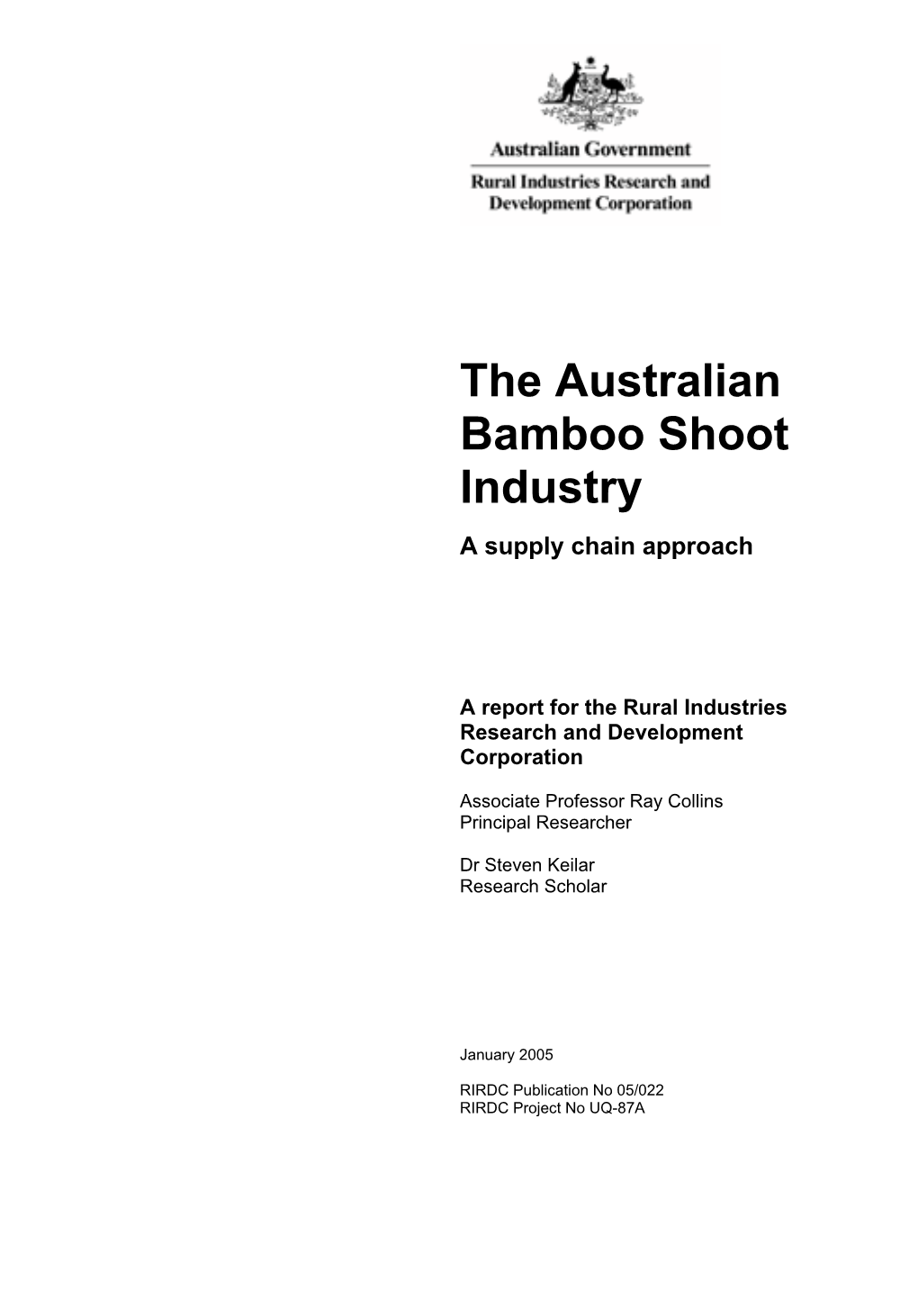 The Australian Bamboo Shoot Industry a Supply Chain Approach