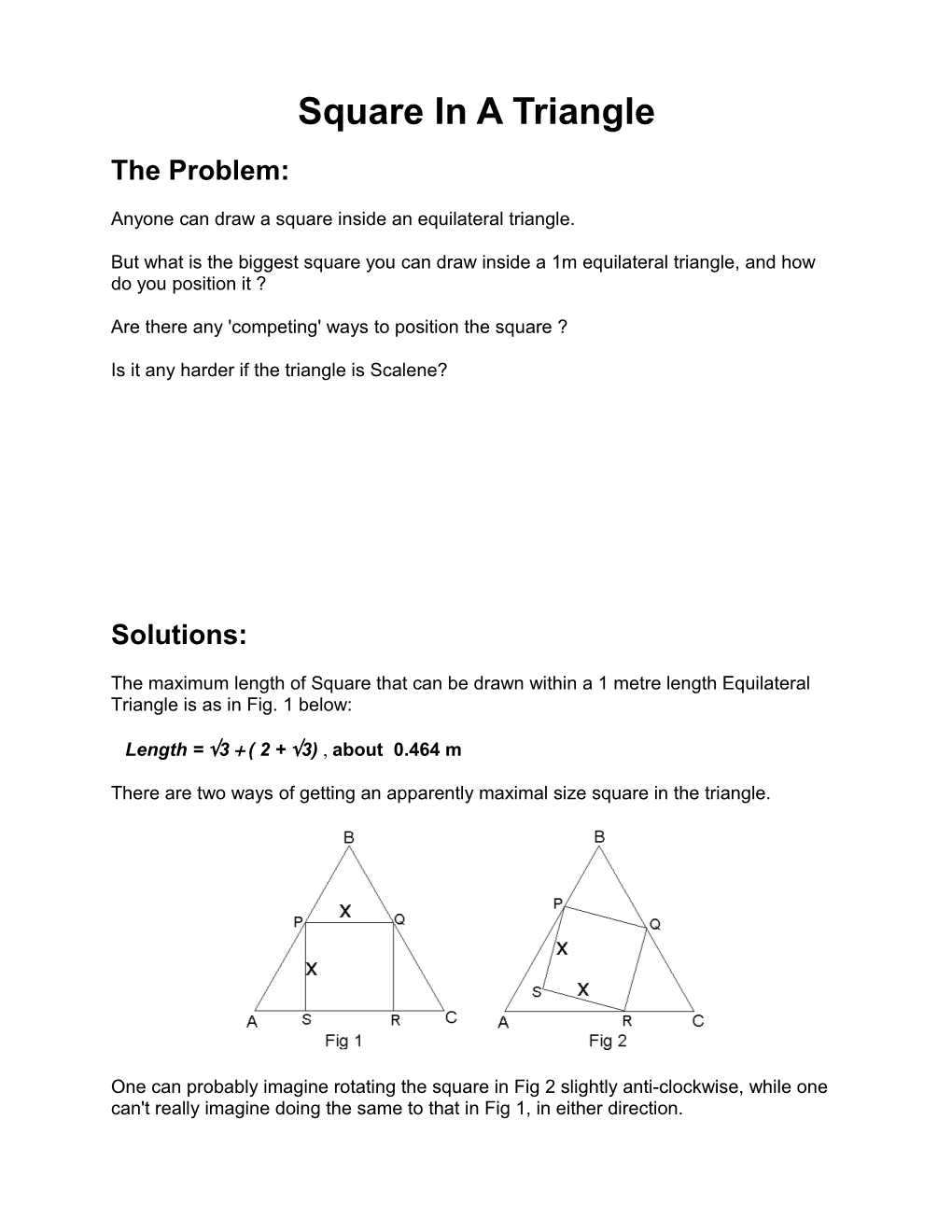 Square in a Triangle