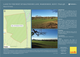 LAND to the WEST of MALTHOUSE LANE, WAREHORNE, KENT, TN26 2JX About 20 Acres