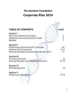 2014 Annual Summary Corporate Plan