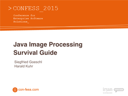 Java Image Processing Survival Guide