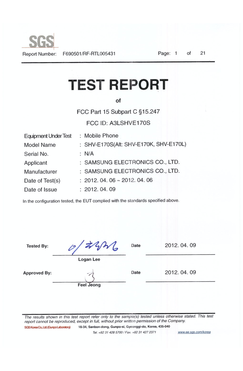 BT LE Test Report 1