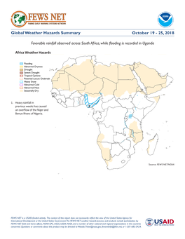 FEWS NET Global Weather Hazards Summary October 19 Through The