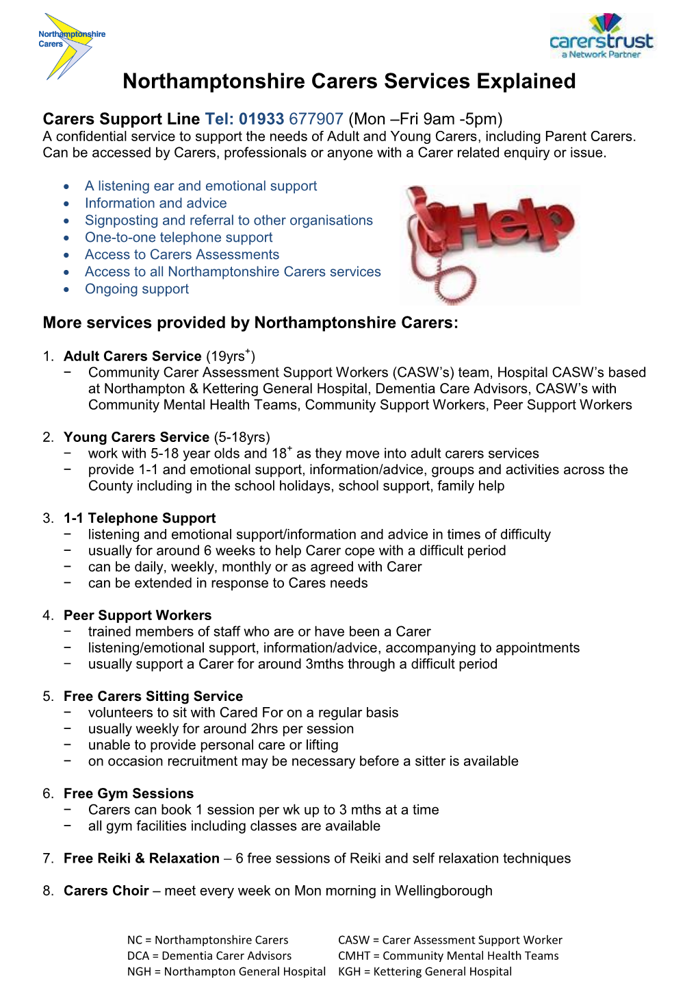 Northamptonshire Carers Services Explained (PDF 331KB)