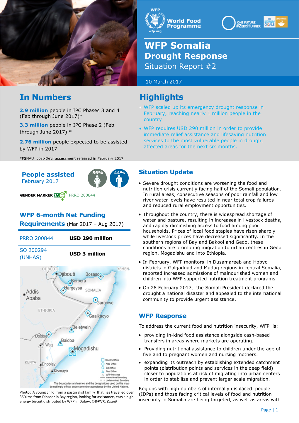 WFP Somalia Drought Response Situation Report #2