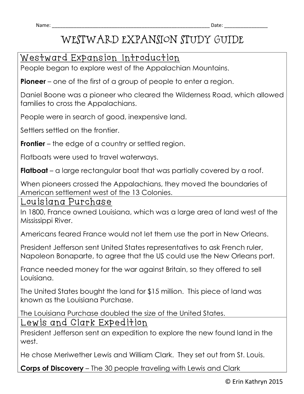 Westward Expansion Introduction Louisiana Purchase Lewis and Clark Expedition