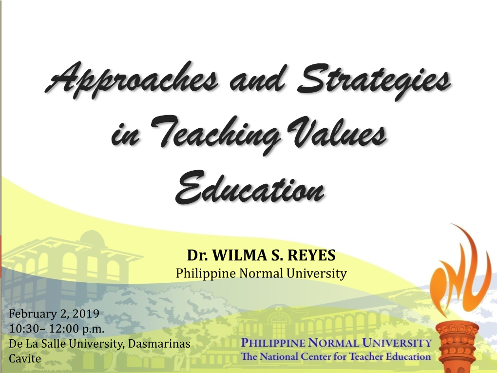 research paper about strategies in teaching values education