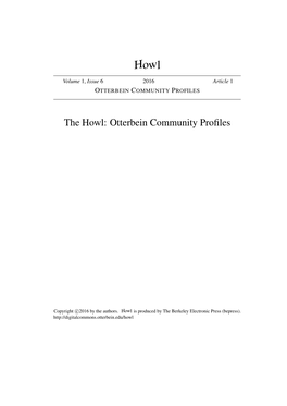 The Howl: Otterbein Community Proﬁles