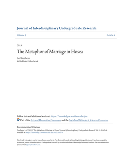 The Metaphor of Marriage in Hosea