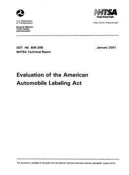 Evaluation of the American Automobile Labeling Act