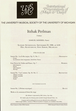 Itzhak Perlman Violinist