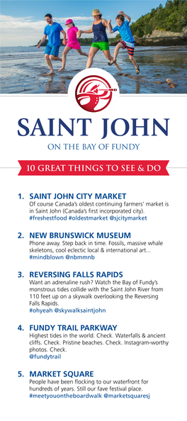1. Saint John City Market 2. New Brunswick Museum 3