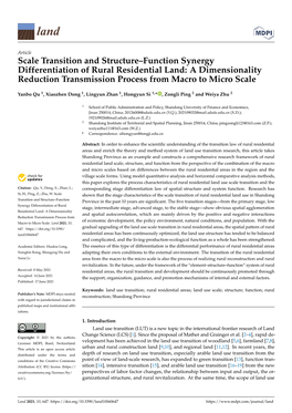 Scale Transition and Structure–Function Synergy Differentiation of Rural Residential Land: a Dimensionality Reduction Transmission Process from Macro to Micro Scale